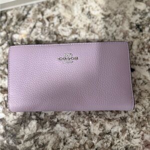 Coach small wallet in soft lilac